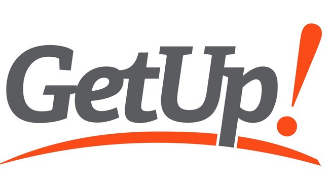 A logo for the GetUp! group