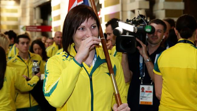 Anna Meares rides a wave of emotion after being announced as Australia’s flag bearer.