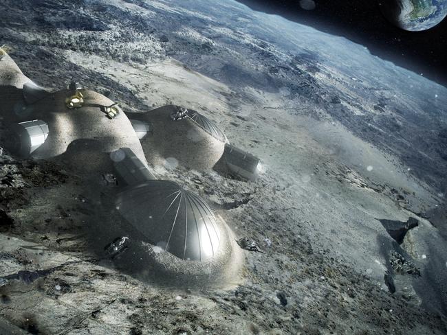 The creation of a lunar village will signal a bold new frontier of intergalactic travel. Picture: ESA/Foster + Partners