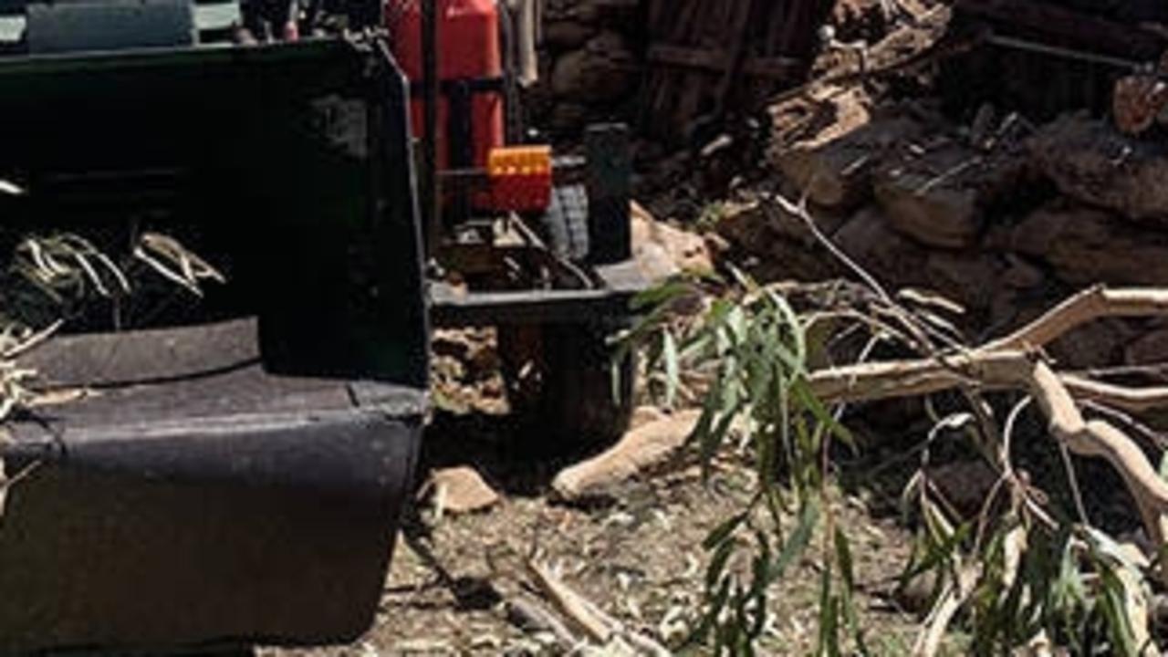 The disc guard of a wood chipper got loose and hit the user leaving them with serious fractures and internal injuries. Picture: Supplied