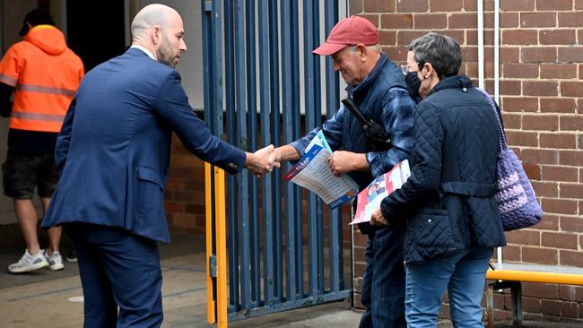 Simon Kennedy out campaigning for final votes. Picture: Jeremy Piper