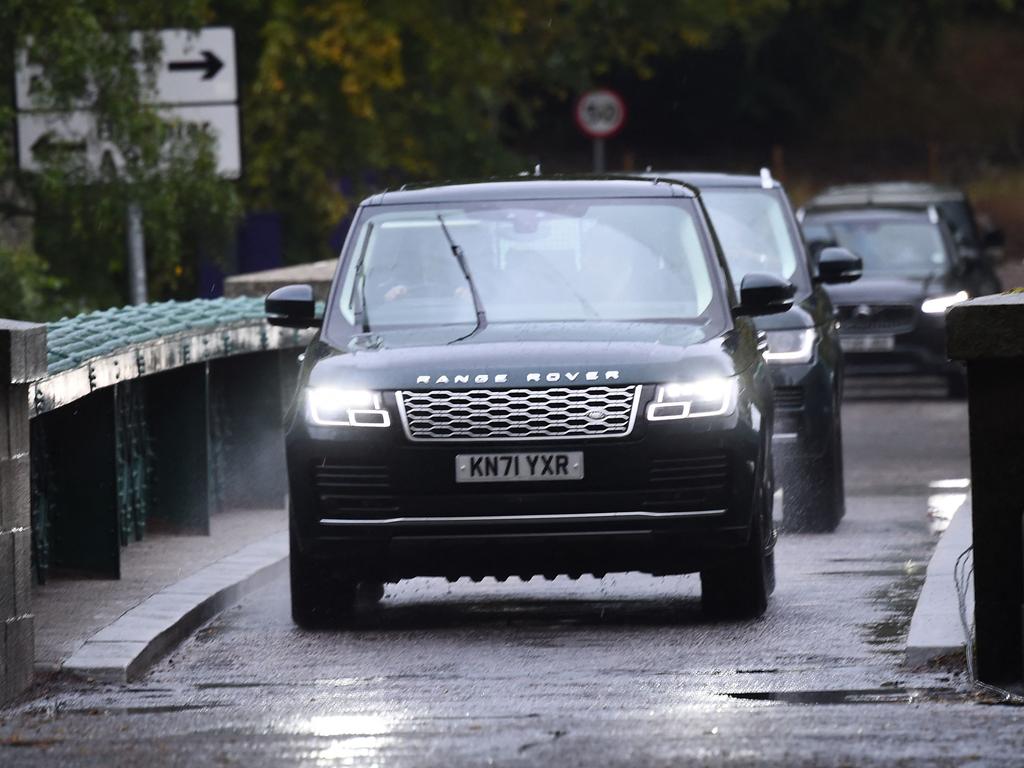 A car driven by Prince William arrives at Balmoral. Picture: AFP