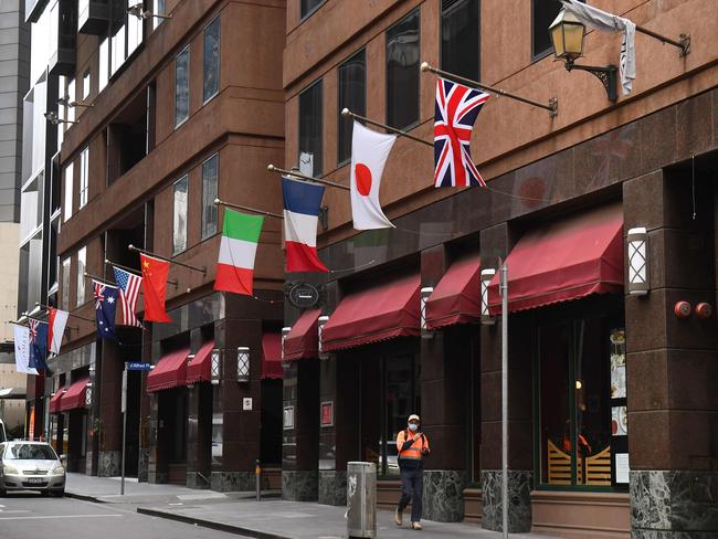 The Stamford Plaza Hotel was at the centre of one of the largest hotel outbreaks. Picture: William West/AFP