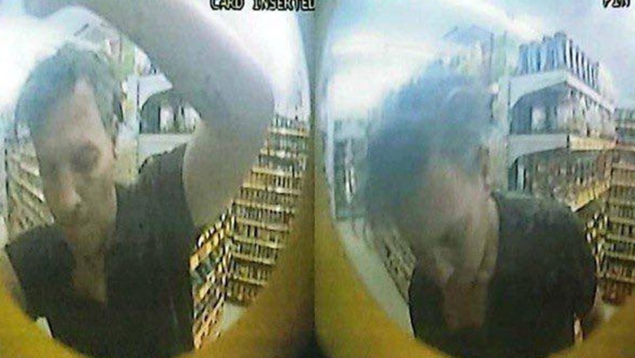 CCTV shows show Ian Muldoon in front of the ATM machine in Cambodia. He was drugged and fell into it