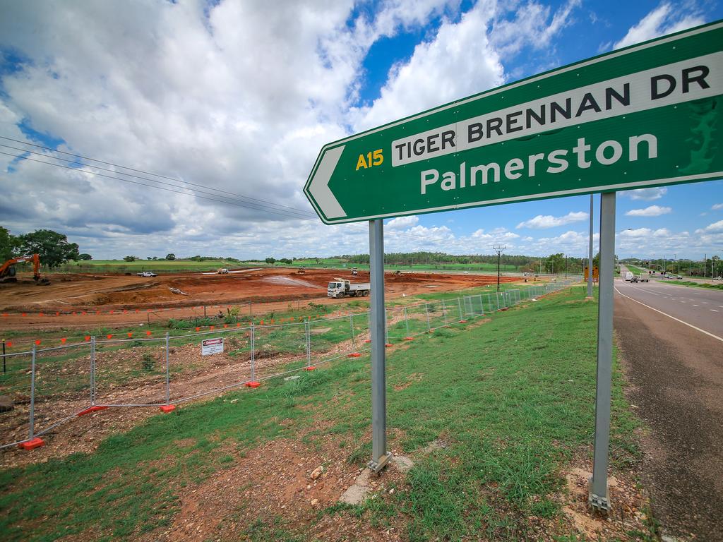 Work on the Berrimah Road-Tiger Brennan Drive overpass has also been slammed. Picture: Glenn Campbell