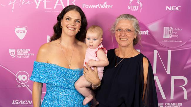 Molly Upstill with daughter and mother at the 2025 NT News Woman of the Year Awards on May 9. Picture: Georgia Politis