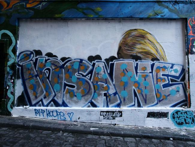 Taylor Swift mural was painted over in Hosier Lane. Picture: Norm Oorloff