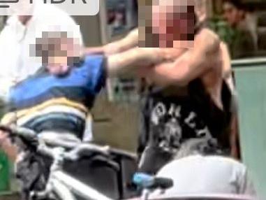 A brawl broke out in broad daylight on a Gold Coast street.