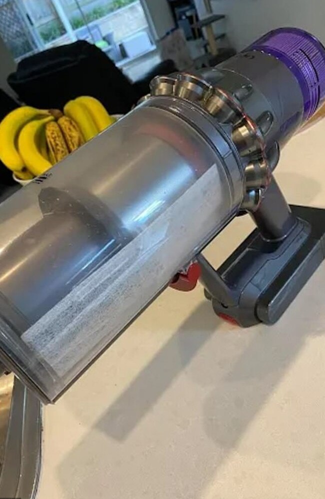 Dyson has warned against a viral hack that involves putting dryer sheets in the barrel. Picture: Facebook/MumsWhoClean