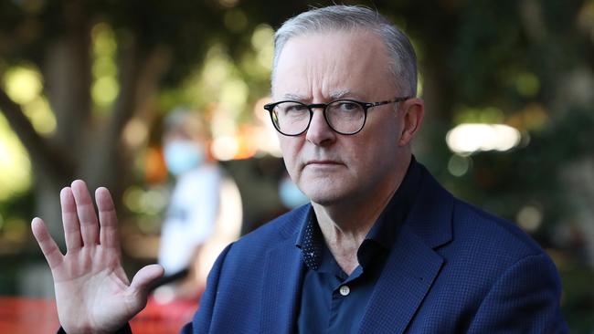 Anthony Albanese again refused to rule out higher budget deficits if elected, admitting he had ‘no idea’. Picture: Liam Kidston