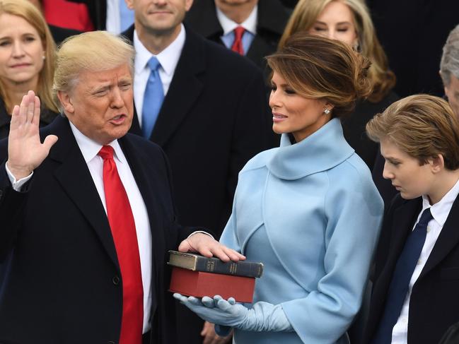 US President-elect Donald Trump is sworn in as President at the US Capitol in Washington, DC. Picture: AFP