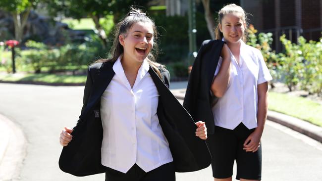 Santa Sabina have introduced a new school uniform, allowing girls to wear shorts and pants. Picture: Craig Wilson