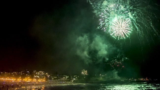 Randwick Council’s Coogee NYE fireworks event at Dunningham Reserve, next to Coogee Beach.