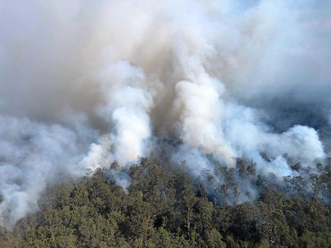 A fire is continuing to burn in the vicinity of Clearfield Rd, Rappville. Picture: NSW RFS - Northern Rivers Zone