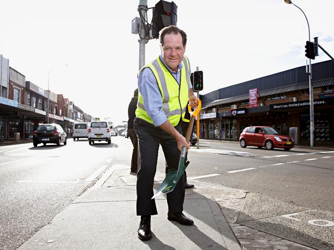 Mosman councillor Simon Menzies is shovel ready for the tunnel. Picture: Adam Yip