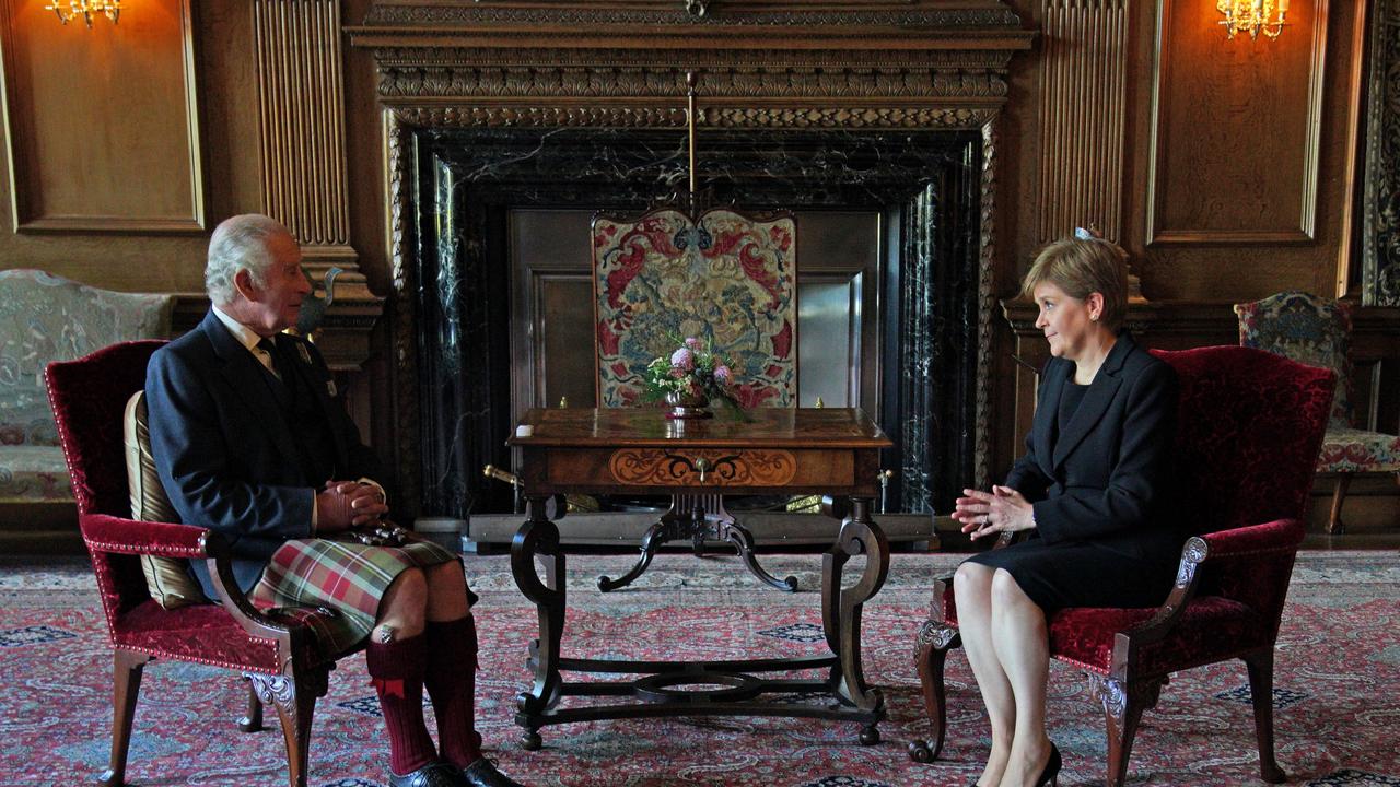 King Charles III during an audience with the First Minister of Scotland Nicola Sturgeon at the Palace of Holyroodhouse. (Photo by Peter Byrne – WPA Pool/Getty Images)