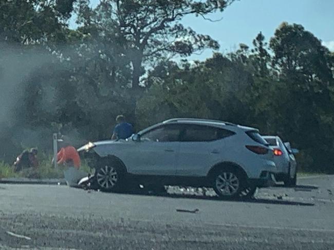 Tin Can Bay crash, January 7, 2025. Picture: Facebook, Liams Landscaping And Lawn Mowing.