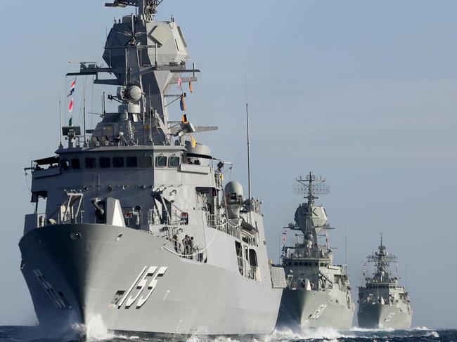 Defence unveiled its review of the nationâs surface navy fleet on Tuesday morning. Photo: The Australian