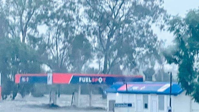 Booyal roadhouse has flooded as the Bruce Highway at Apple Tree Is closed.