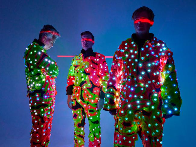 ***EXCLUSIVE FOR THE AUSTRALIAN ONLY***Australian electronic music trio Pnau, whose sixth album 'Hyperbolic' was released in 2024. L-R: Nick Littlemore, Peter Mayes, Sam Littlemore . Picture: Cybele Malinowski