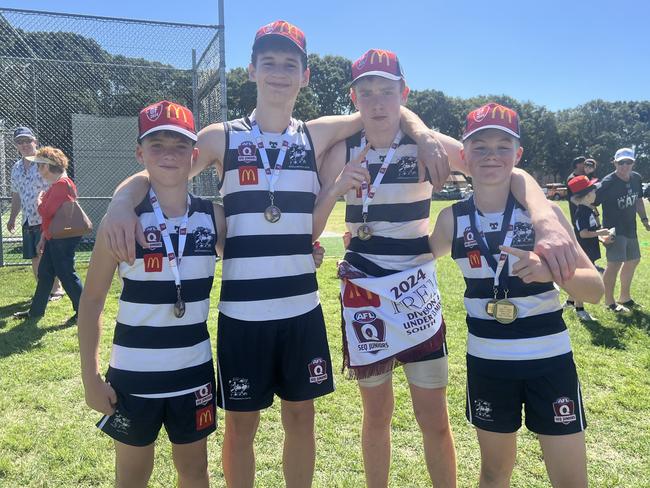 Oscar Pulford, Myles Irwin, Lucas Joyce and Billy Payne, Junior SEQ AFL grand finals, 2024