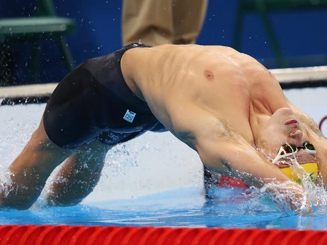 Australia's Mitch Larkin in his 100m backstroke Semi Final on Day 2 of the swimming at the Rio 2016 Olympic Games. Picture. Phil Hillyard