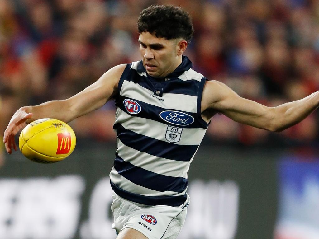 Tyson Stengle is a jet in the Cats’ forward line. Picture: AFL Photos/Getty Images