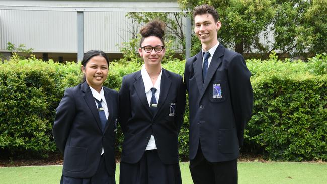 North Lakes State College captains Gabrielle Heimoana, Lyndon Haines, and Alexandria De Guzman. Photo – contributed.