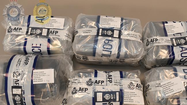 Drug packages found by the AFP during the major bust. Picture: AFP