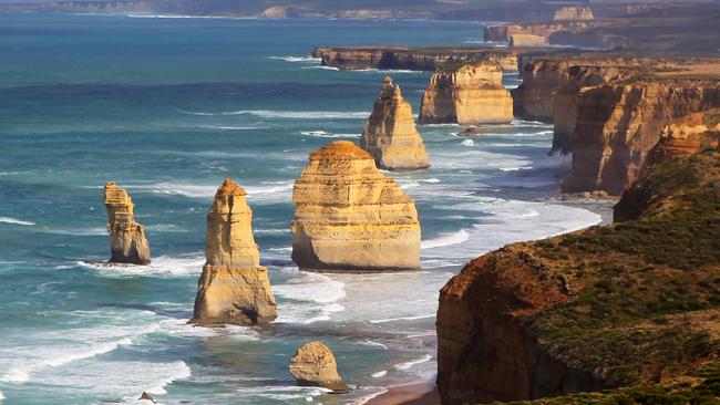 A view of the 12 apostles near Port Campbell on the Great Ocean Road.