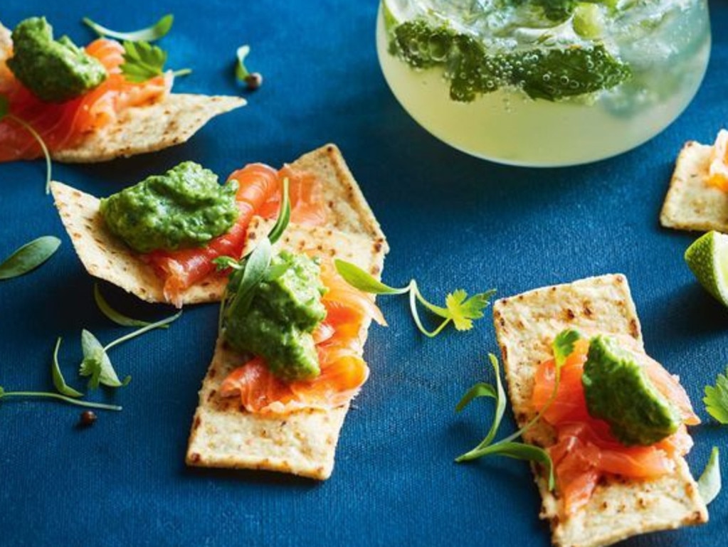 No-bake tequila and lime fish nacho bites.