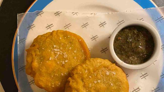 Pea fritters. Image: Kerry Parnell