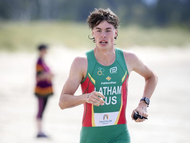 Jack Latham, pictured competing in the Seven Mile Beach Triathlon, will race in the Youth Commonwealth Games. Picture: Chris Kidd