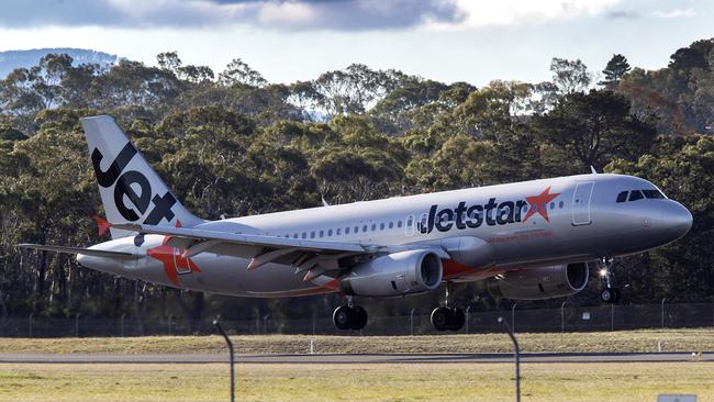 Jetstar flight arrives at Hobart from Melbourne in July. Picture Chris Kidd