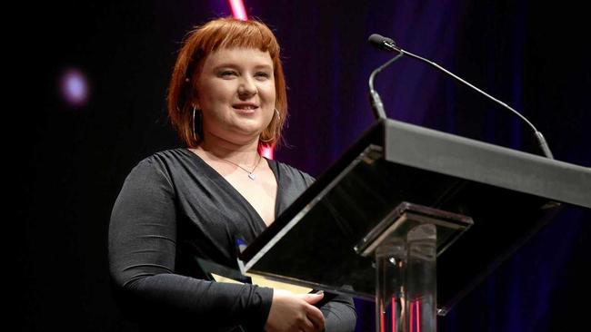 Joint winner of Young Journalist of the Year, Chloe Lyons from Sunshine Coast Daily at the News Awards 2018, held at the Hyatt Regency, Sydney. Picture: Jonathan Ng