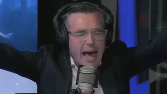 The NSW Premier was belting out the lyrics alongside hosts Fitzy and Wippa by the end of the song. Picture: Supplied