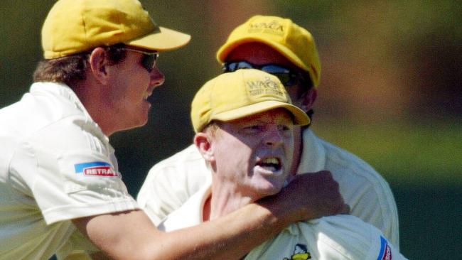 Chris Rogers celebrates after taking a catch for Western Australia.