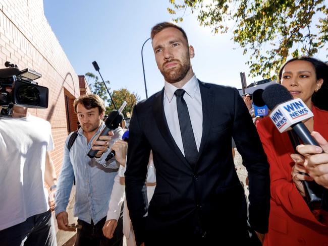 ALBURY, AUSTRALIA- NewsWire Photos- APRIL 22, 2025. Richmond footballer Noah Balta arrives at Albury Court for sentencing over the assault of a man in December. Picture: David Geraghty/ NewsWire