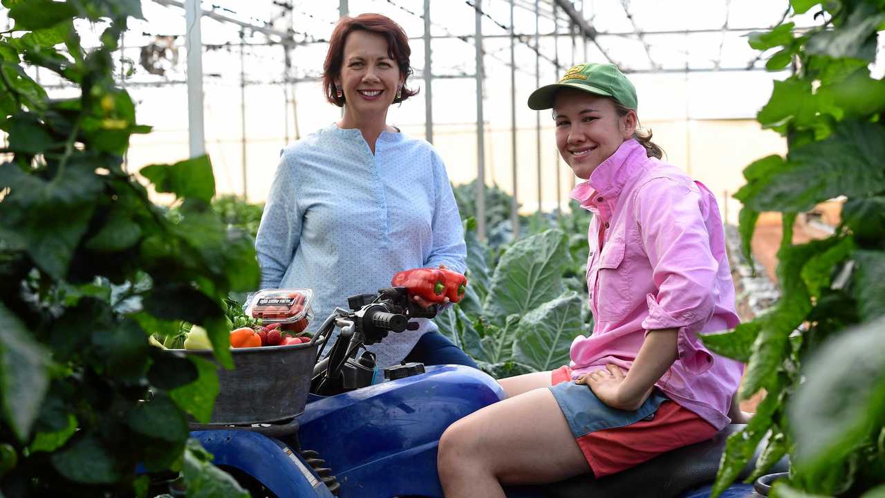 BUNDY FLAVOURS: Kate and Lilly Rehbein on the farm in Calavos. Picture: Mike Knott BUN030719REH7