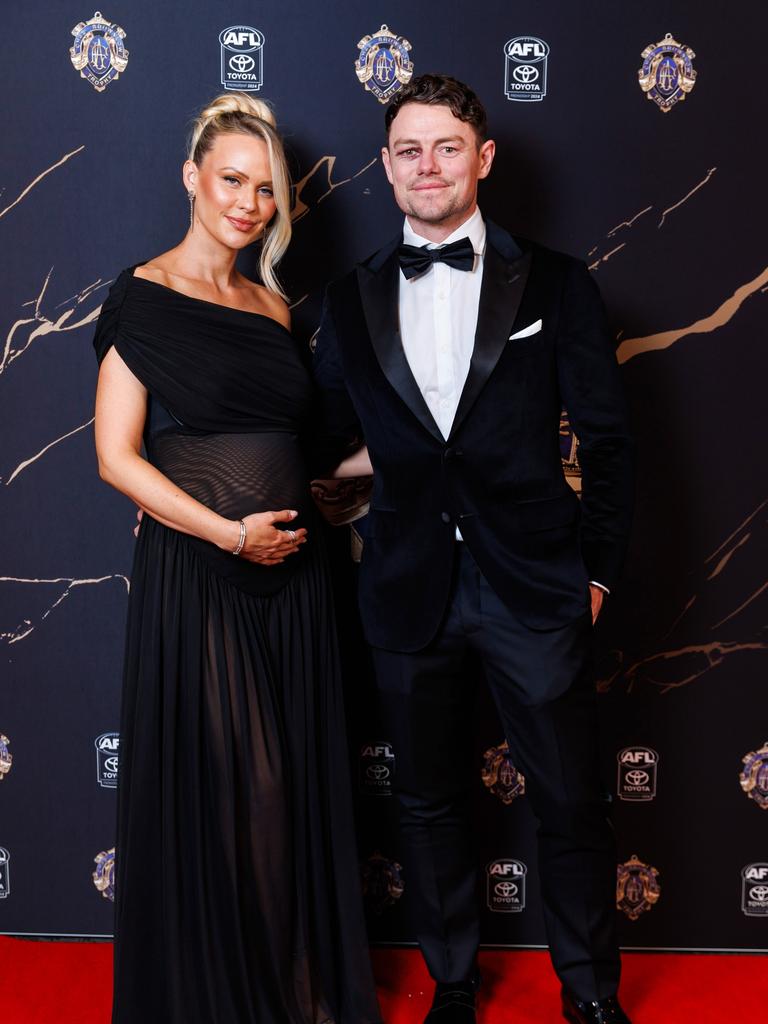 Lachie Neale and Jules Neale at the Gabba Brownlow Medal event. Picture: Josh Woning