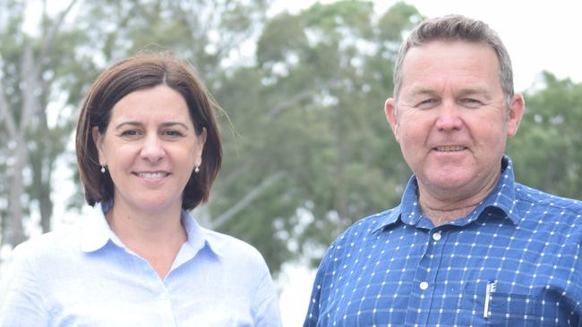 LNP leader Deb Frecklington and Callide MP Colin Boyce.