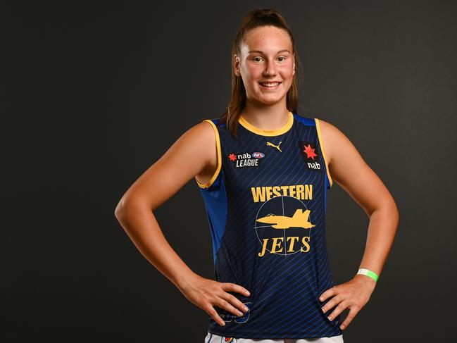 NAB League Girls top ager Montana Ham has averaged more than 23 disposals a game in the Jets midfield. (Photo by Mark Jesser/AFL Photos)