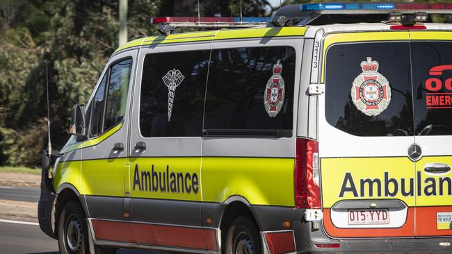 A motorcyclist suffered serious injuries after a crash on the Cunningham Highway at Tregony. Picture: Kevin Farmer