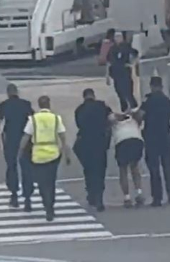 Footage showed him being escorted away. Picture: TikTok