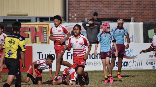 Brisbane Broncos Old Boys action: Keebra Park v Palm Beach Currumbin.
