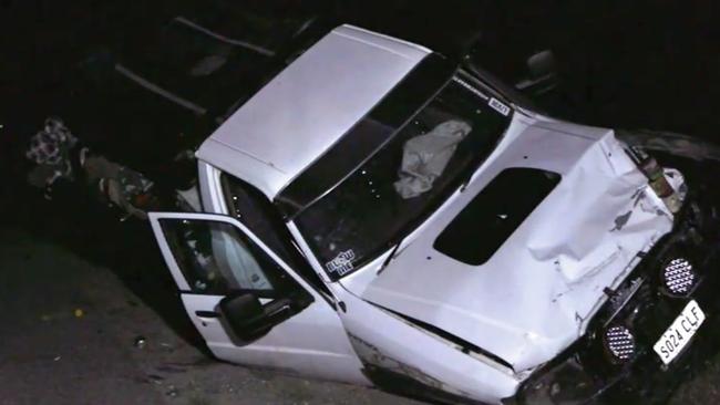 The white ute that collided with a Toyota carrying the family. Picture: 9 News