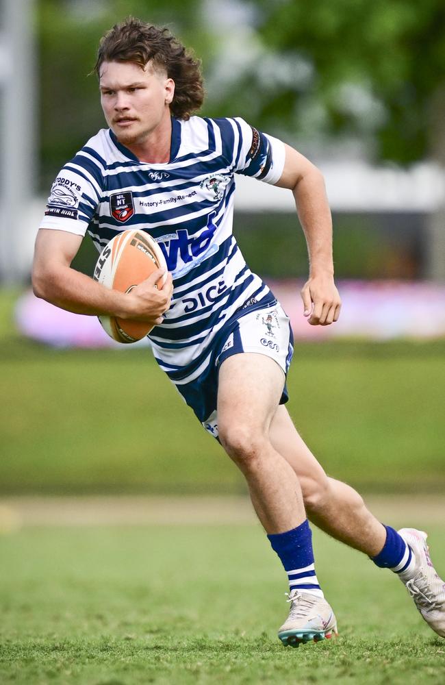 Isaac Seden-Kurnoth scored three tries for the Darwin Brothers against the Nightcliff Dragons in Round 11 of the 2024 NRL NT season. Picture: NRL NT / Patch Clapp