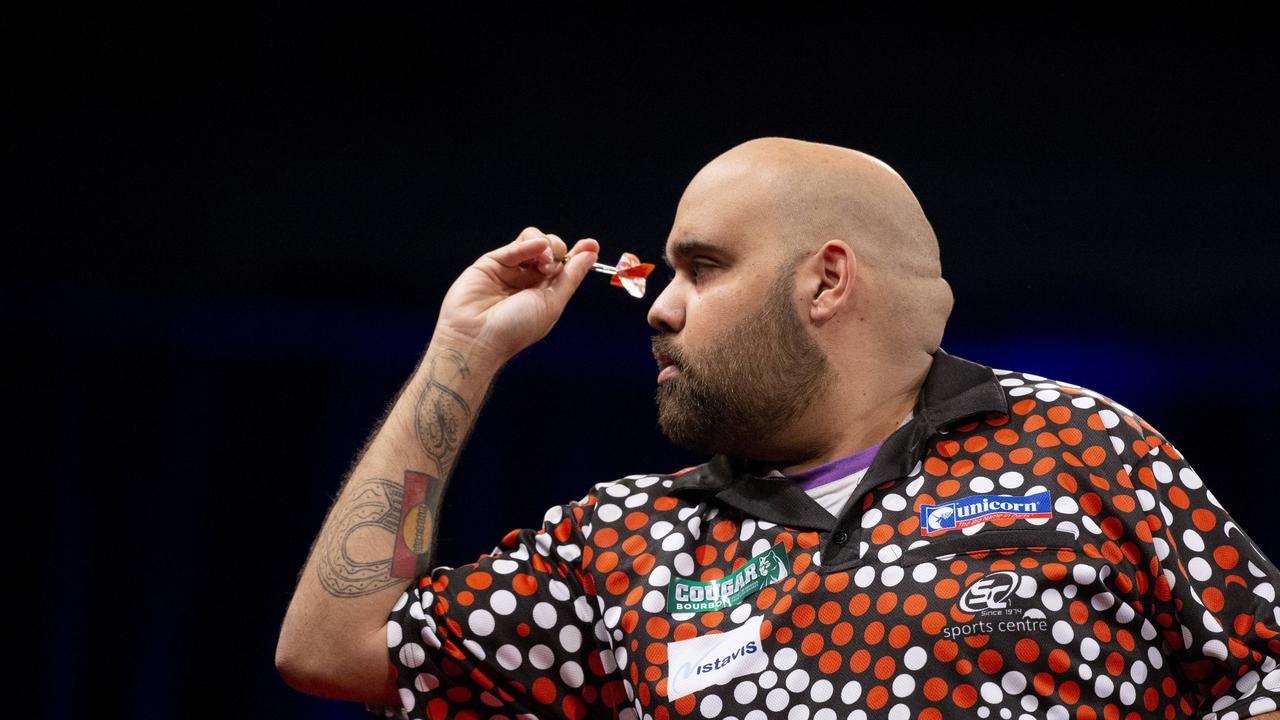 Kyle Anderson in action at the 2018 Brisbane Darts Masters
