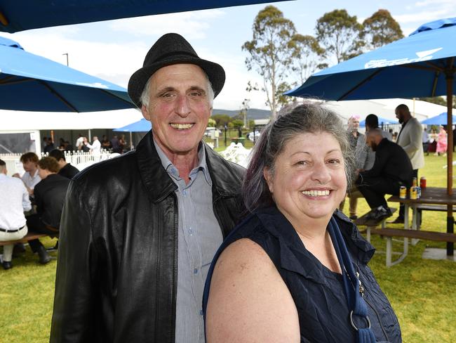 The Ladbrokes 2024 Moe Cup is held at Moe Horse Racing Club, Moe Victoria, Friday 18th October 2024. Racegoers Peter and Sharon Hersey enjoying the races.Picture: Andrew Batsch