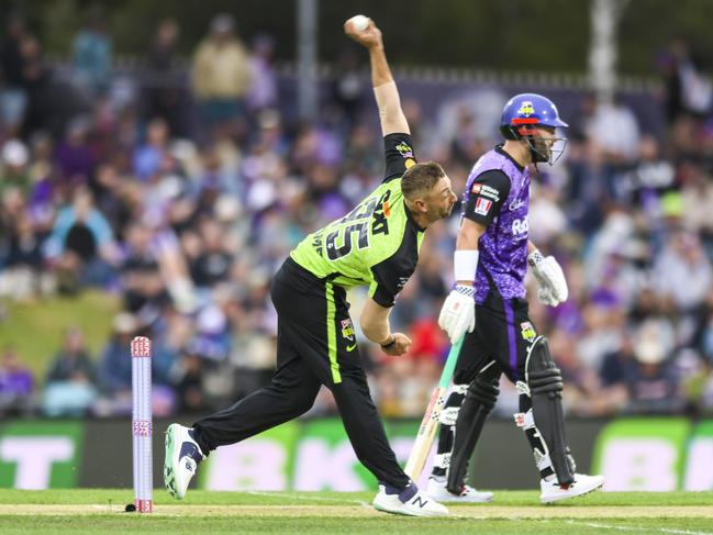 Daniel Sams is Sydney Thunder’s leading wicket-taker. Picture: Simon Sturzaker/Getty Images